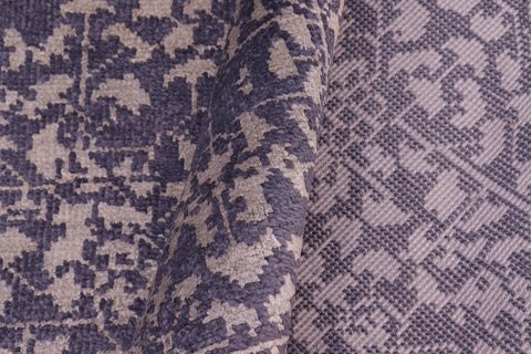 handmade Traditional Ellie Charcoal Beige Hand Knotted RECTANGLE WOOL&SILK area rug 8' x 10'