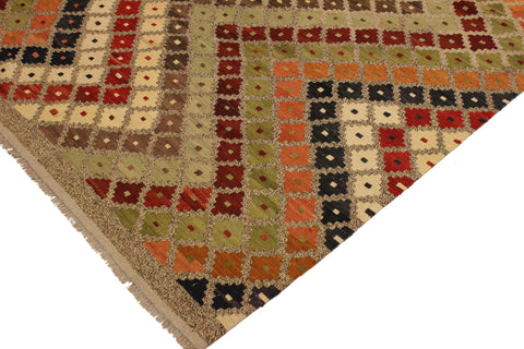 handmade Modern Kilim Gray Brown Hand-Woven RECTANGLE 100% WOOL area rug 5x7