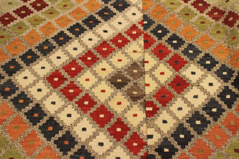 handmade Modern Kilim Gray Brown Hand-Woven RECTANGLE 100% WOOL area rug 5x7