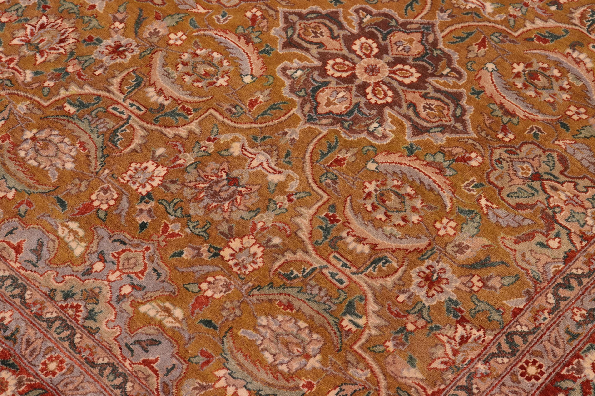 handmade Traditional  Gold Rust Hand Knotted RECTANGLE 100% WOOL area rug 8' x 10'