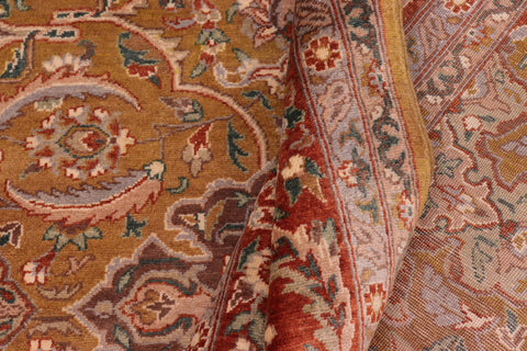 handmade Traditional  Gold Rust Hand Knotted RECTANGLE 100% WOOL area rug 8' x 10'