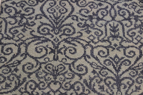 handmade Transitional Kafkaz Lt. Blue Blue Hand Knotted RUNNER WOOL&SILK area rug 2' x 6'