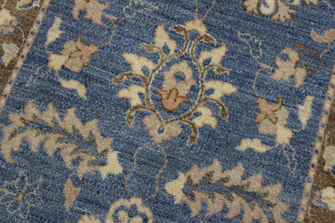 handmade Traditional Kafkaz Lt. Blue Brown Hand Knotted RUNNER 100% WOOL area rug 3' x 12'