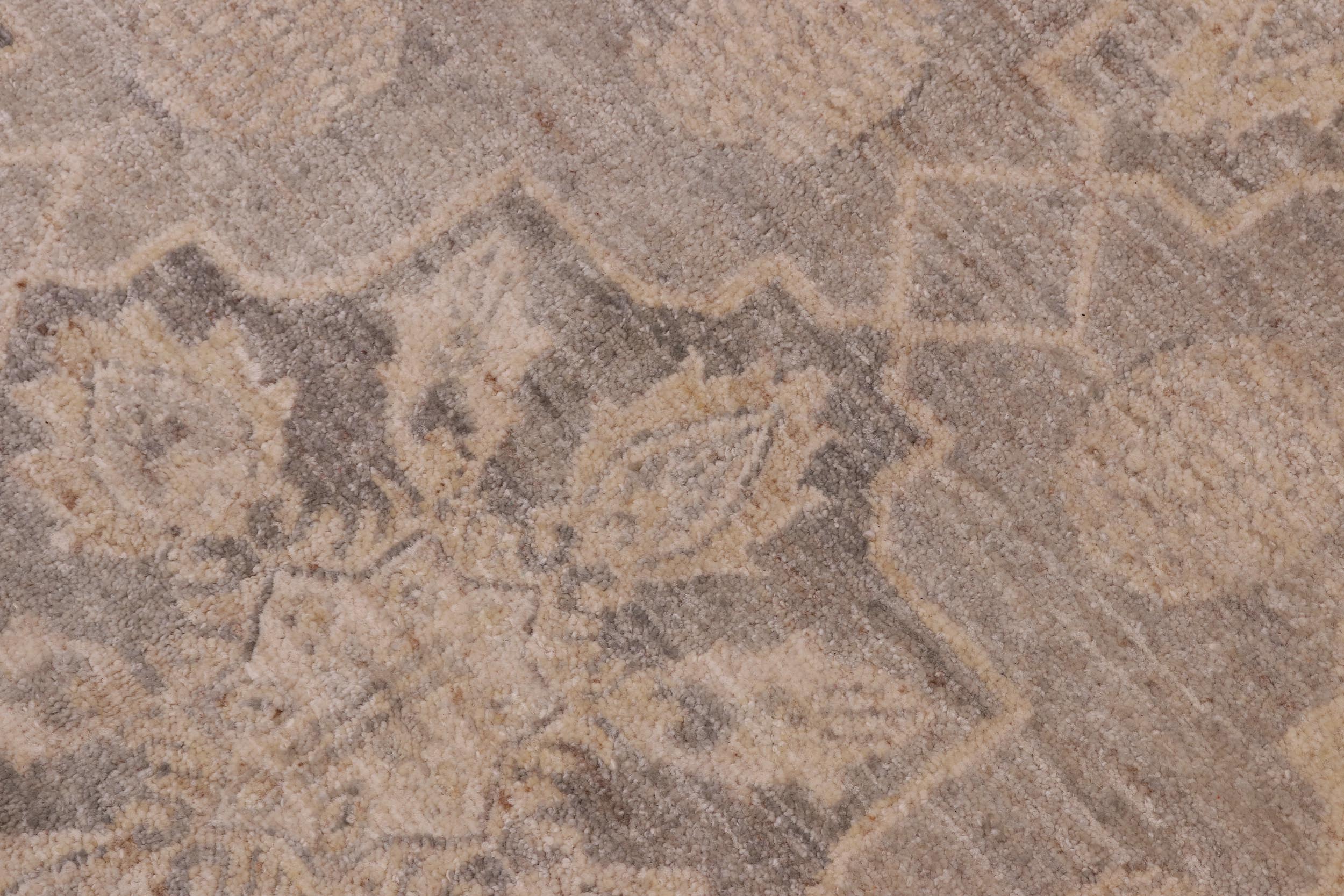 handmade Modern Kafkaz Gray Gold Hand Knotted RECTANGLE 100% WOOL area rug 10' x 14'
