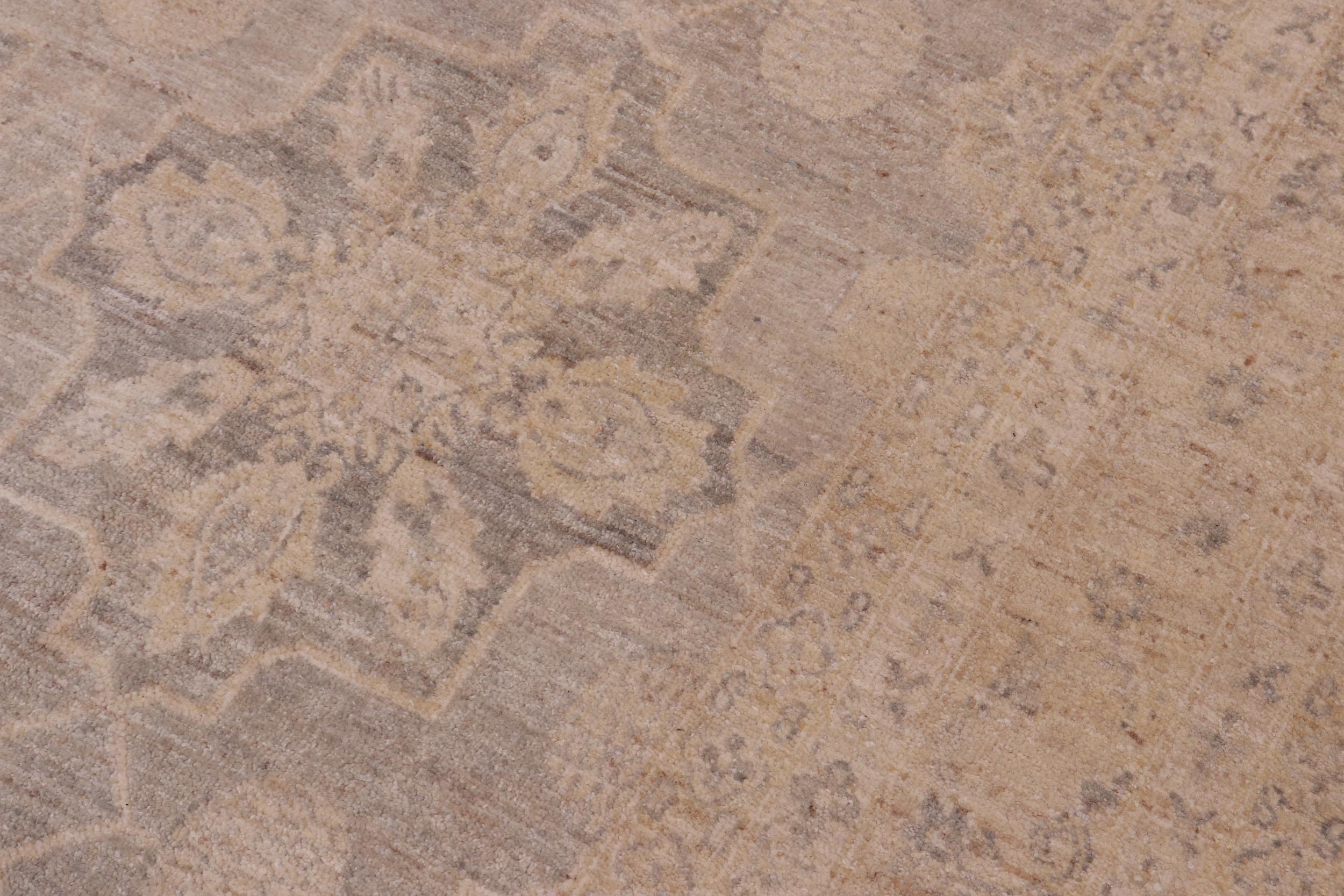 handmade Modern Kafkaz Gray Gold Hand Knotted RECTANGLE 100% WOOL area rug 10' x 14'