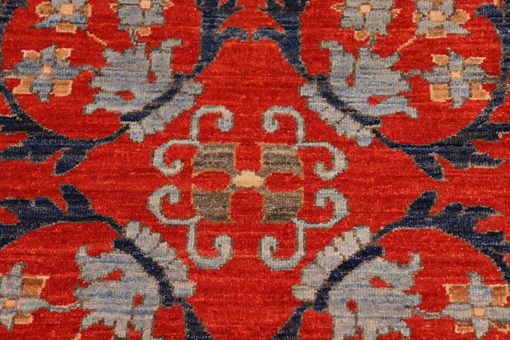 handmade Transitional Kafkaz Rust Blue Hand Knotted RECTANGLE 100% WOOL area rug 10X14