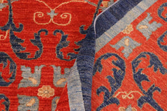 handmade Transitional Kafkaz Rust Blue Hand Knotted RECTANGLE 100% WOOL area rug 10X14