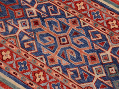 handmade Geometric Khorgeen Red Blue Hand Knotted RECTANGLE 100% WOOL area rug 9x12