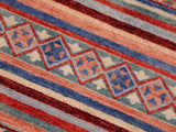 handmade Geometric Khorgeen Red Blue Hand Knotted RECTANGLE 100% WOOL area rug 9x12