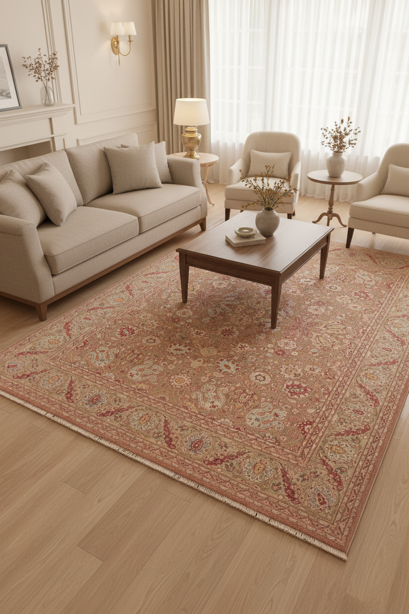 handmade Traditional  Brown Green Hand Knotted RECTANGLE 100% WOOL area rug 8'X10'