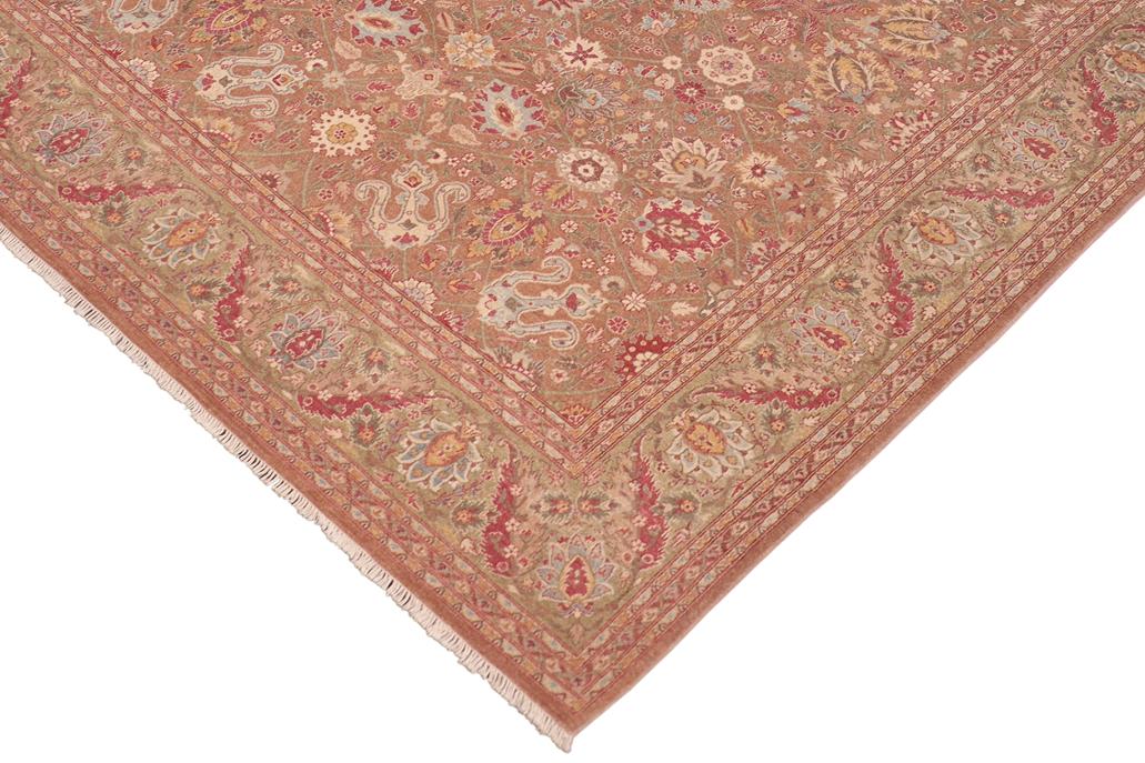 handmade Traditional  Brown Green Hand Knotted RECTANGLE 100% WOOL area rug 8'X10'