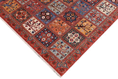 handmade Transitional Kafkaz Rust Blue Hand Knotted RECTANGLE 100% WOOL area rug 9X12