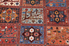 handmade Transitional Kafkaz Rust Blue Hand Knotted RECTANGLE 100% WOOL area rug 9X12