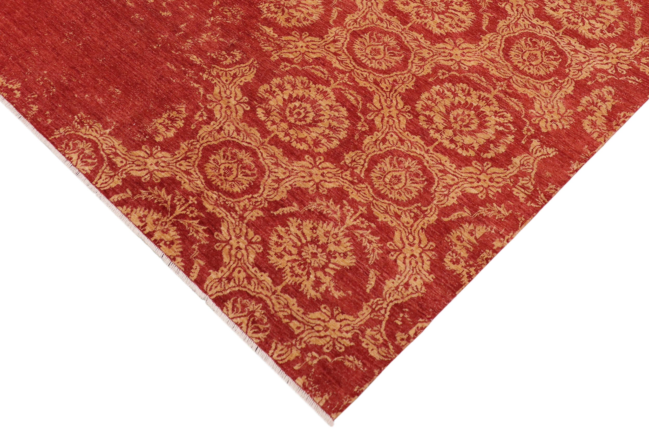 handmade Modern Abstract Rust Tan Hand Knotted RECTANGLE 100% WOOL area rug 9' x 12'
