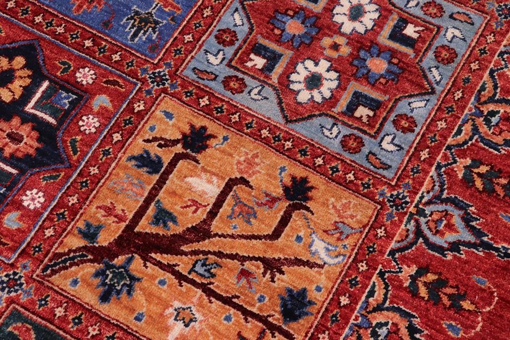 handmade Transitional Kafkaz Rust Blue Hand Knotted RECTANGLE 100% WOOL area rug 9X12