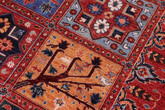 handmade Transitional Kafkaz Rust Blue Hand Knotted RECTANGLE 100% WOOL area rug 9X12