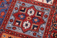 handmade Transitional Kafkaz Rust Blue Hand Knotted RECTANGLE 100% WOOL area rug 9X12