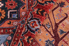 handmade Transitional Kafkaz Rust Blue Hand Knotted RECTANGLE 100% WOOL area rug 9X12