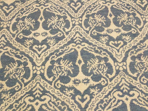handmade Modern Nabila Blue Ivory Hand Knotted RECTANGLE WOOL&SILK area rug 4x6