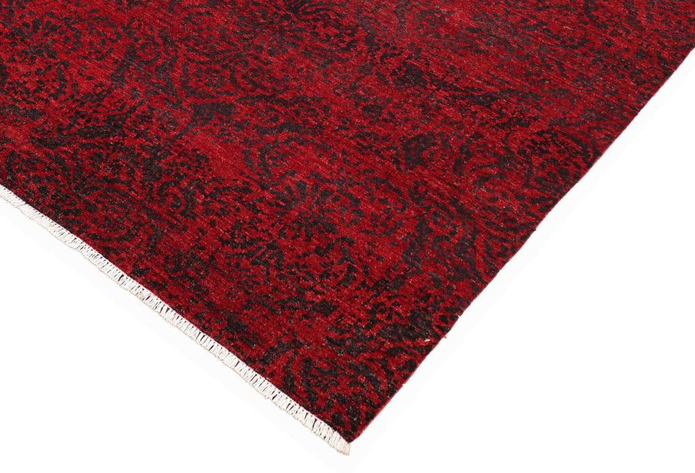 handmade Modern Kafkaz Red Charcoal Hand Knotted RECTANGLE 100% WOOL area rug 6X9