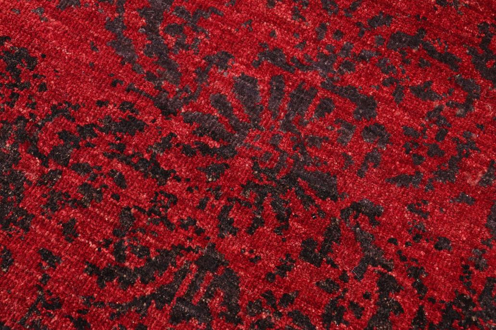 handmade Modern Kafkaz Red Charcoal Hand Knotted RECTANGLE 100% WOOL area rug 6X9