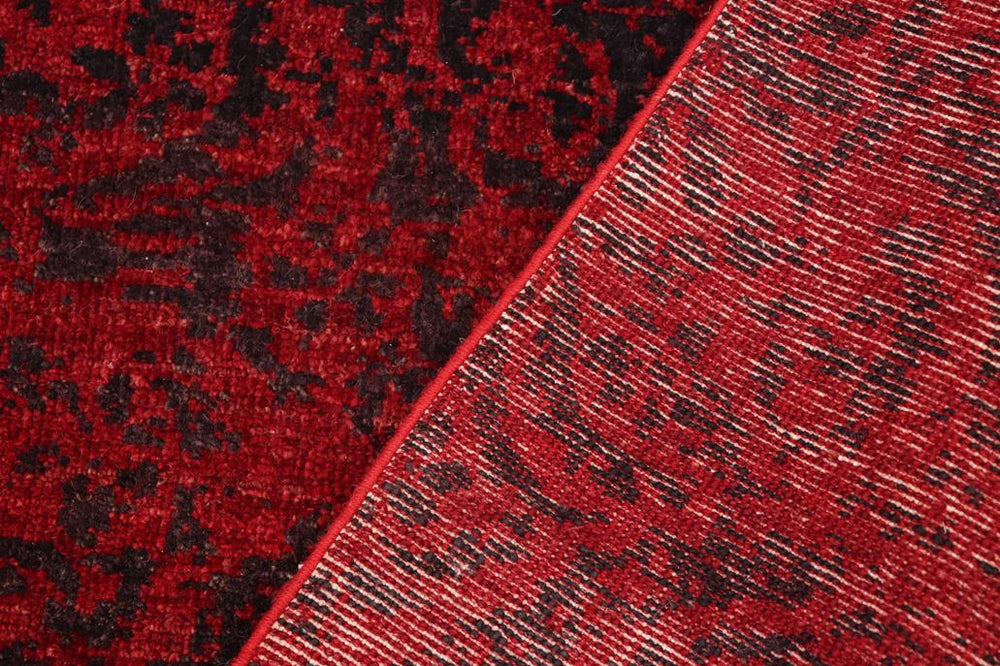 handmade Modern Kafkaz Red Charcoal Hand Knotted RECTANGLE 100% WOOL area rug 6X9