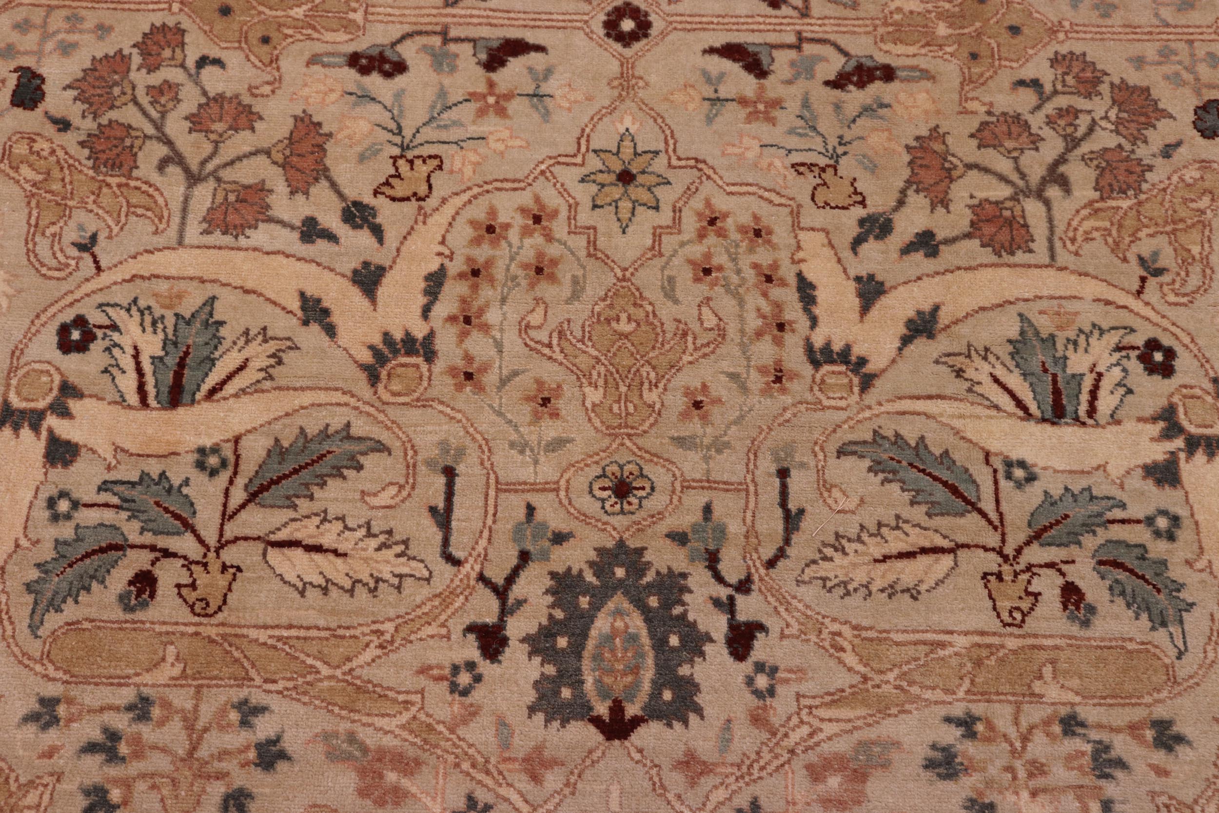 handmade Traditional  Lt. Tan Lt. Green Hand Knotted RECTANGLE 100% WOOL area rug 8' x 10'
