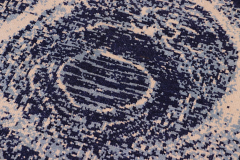 handmade Modern Abstract Blue Ivory Hand Knotted RECTANGLE 100% WOOL area rug 8' x 10'