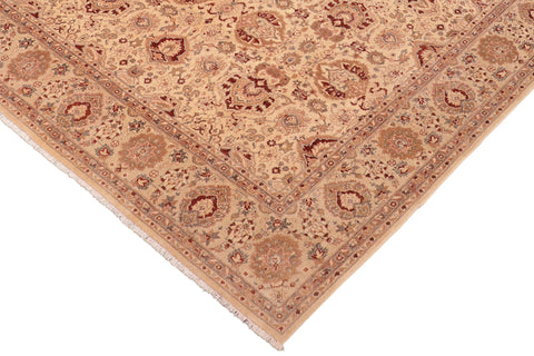 handmade Transitional Lahore Beige Gold Hand Knotted RECTANGLE 100% WOOL area rug 8' x 10'