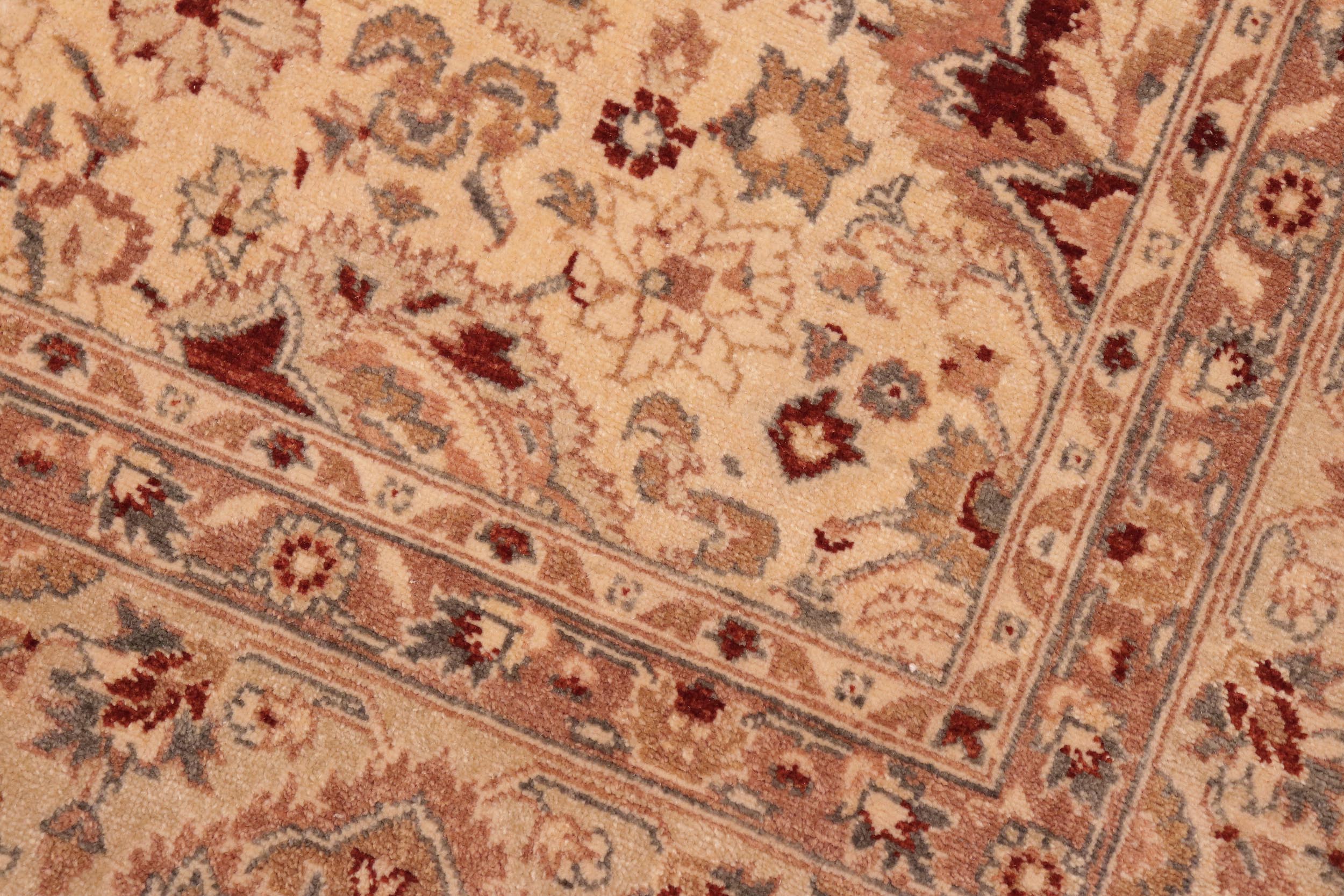handmade Transitional Lahore Beige Gold Hand Knotted RECTANGLE 100% WOOL area rug 8' x 10'