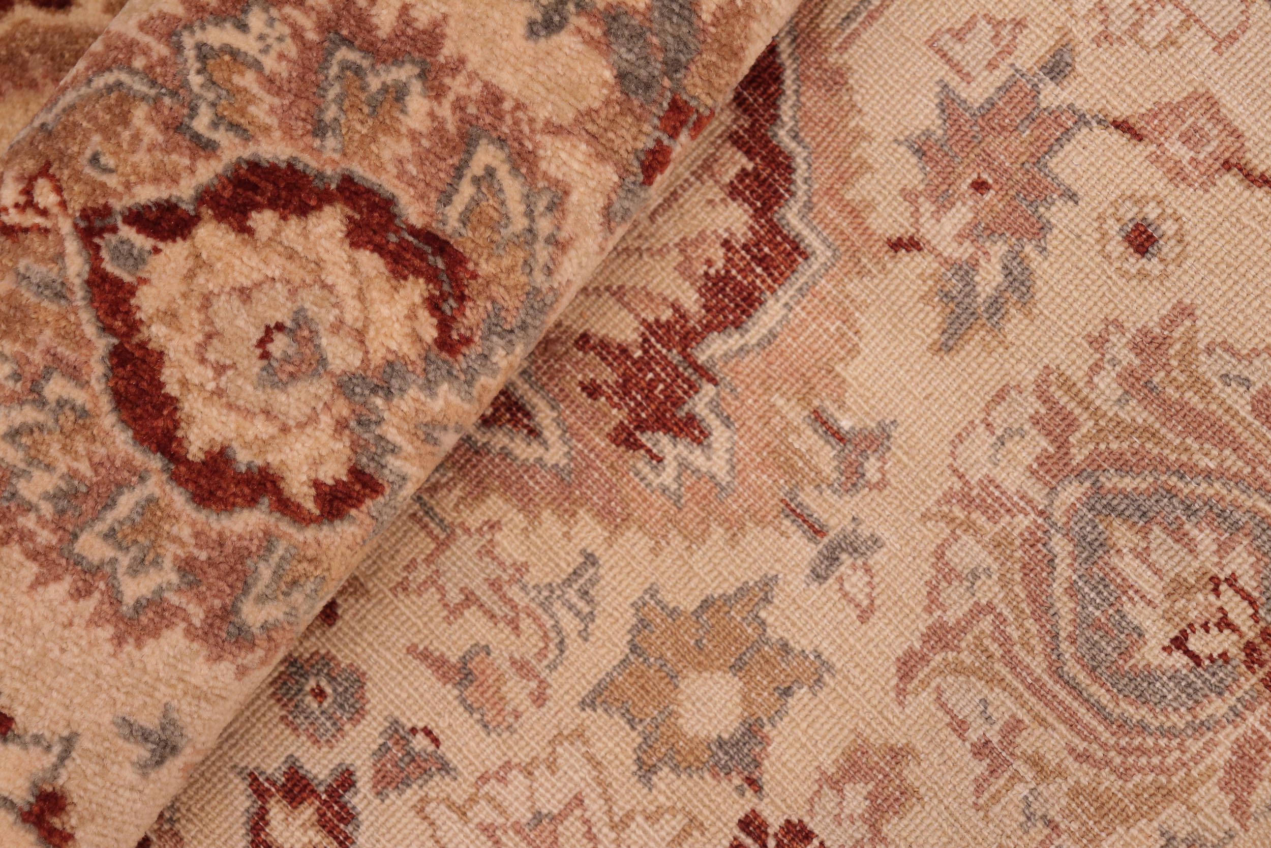 handmade Transitional Lahore Beige Gold Hand Knotted RECTANGLE 100% WOOL area rug 8' x 10'