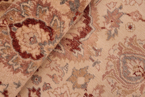 handmade Transitional Lahore Beige Gold Hand Knotted RECTANGLE 100% WOOL area rug 8' x 10'