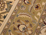 handmade Traditional  Ivory Lt. Green Hand Knotted RECTANGLE 100% WOOL area rug 8x10