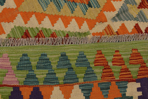 handmade Geometric Kilim Beige Rust Hand-Woven RECTANGLE 100% WOOL area rug 5 x 8
