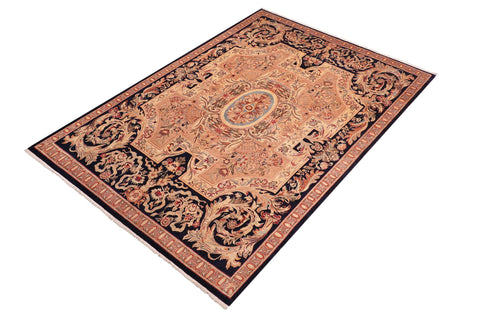 handmade Traditional Angola Tan Blue Hand Knotted RECTANGLE 100% WOOL area rug 8 x 10