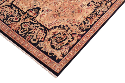 handmade Traditional Angola Tan Blue Hand Knotted RECTANGLE 100% WOOL area rug 8 x 10