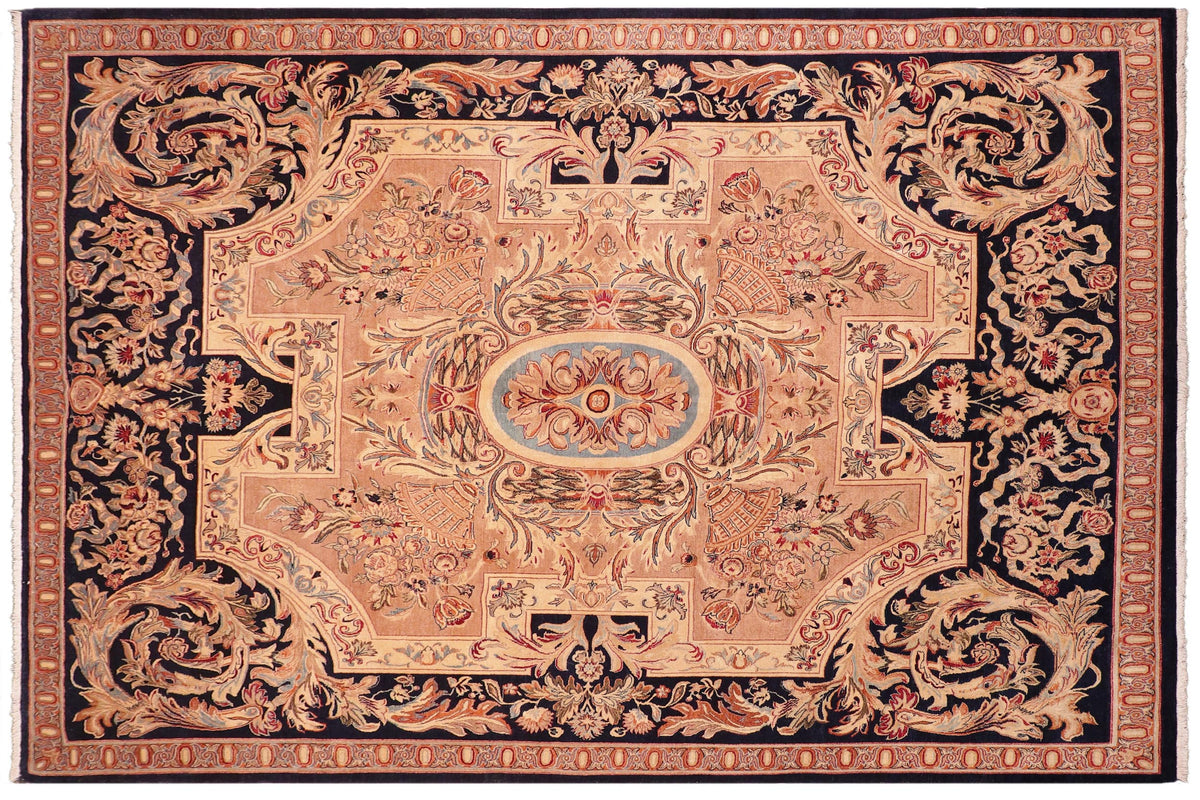 handmade Traditional Angola Tan Blue Hand Knotted RECTANGLE 100% WOOL area rug 8 x 10