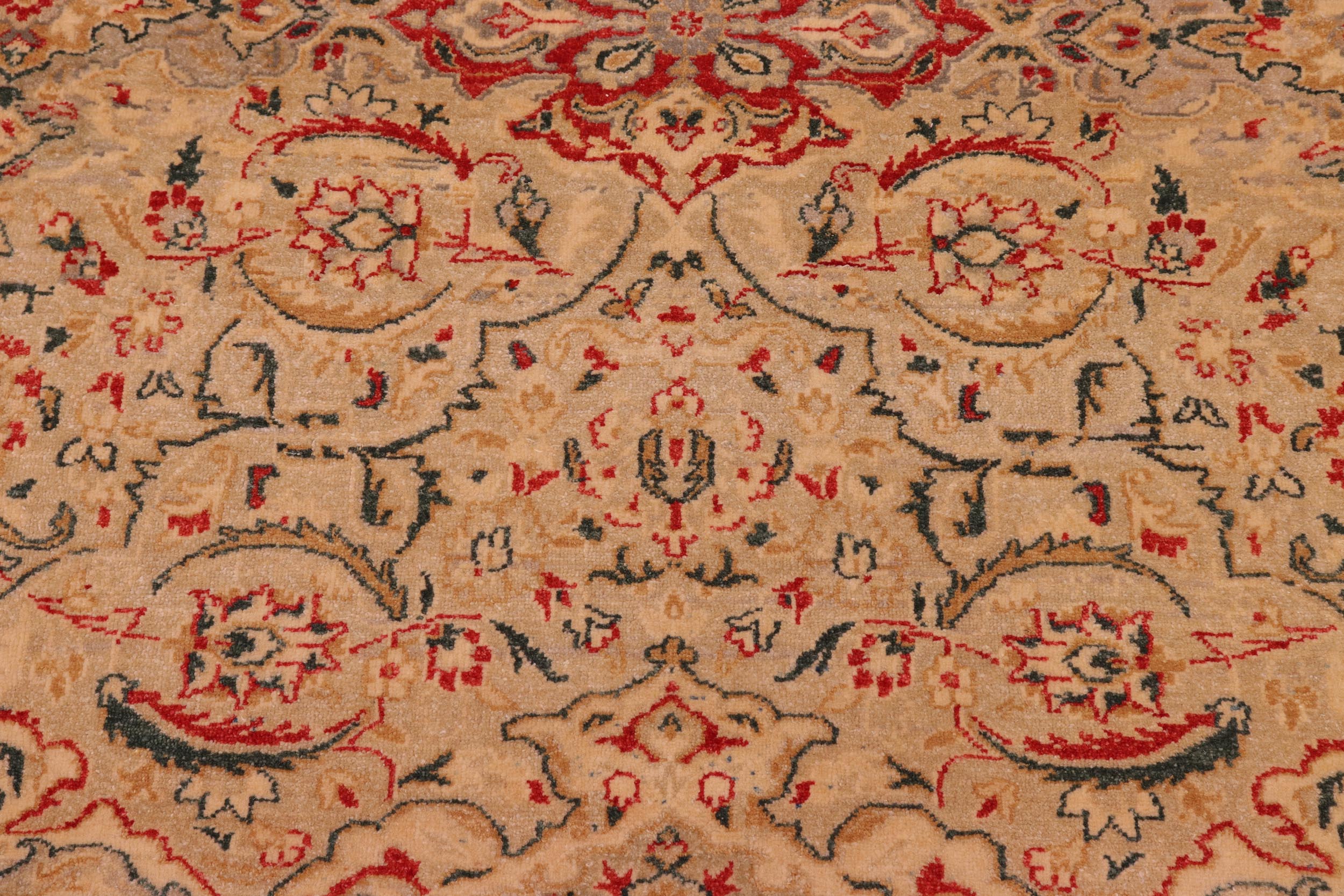 handmade Transitional Kashan Lt. Gray Lt. Gray Hand Knotted RECTANGLE 100% WOOL area rug 8' x 10'