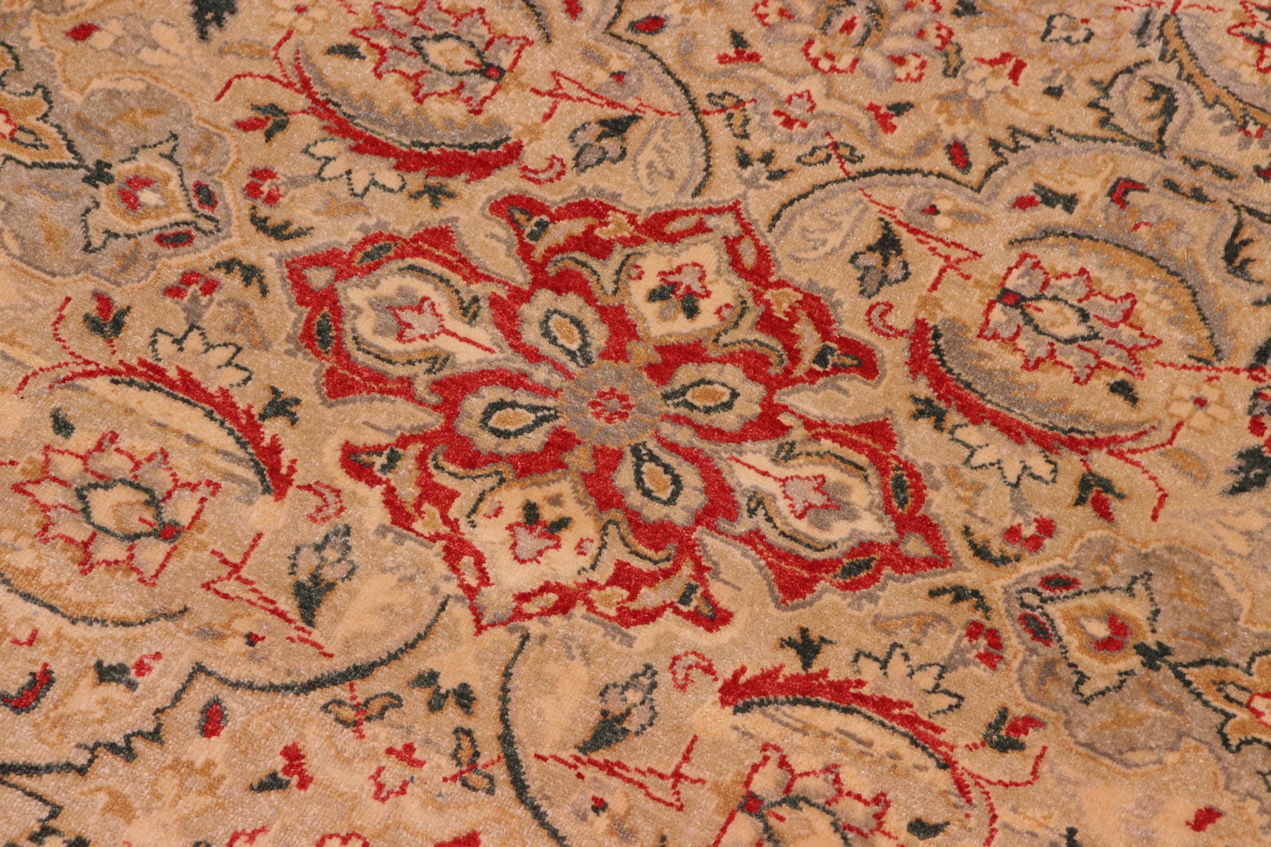 handmade Transitional Kashan Lt. Gray Lt. Gray Hand Knotted RECTANGLE 100% WOOL area rug 8' x 10'
