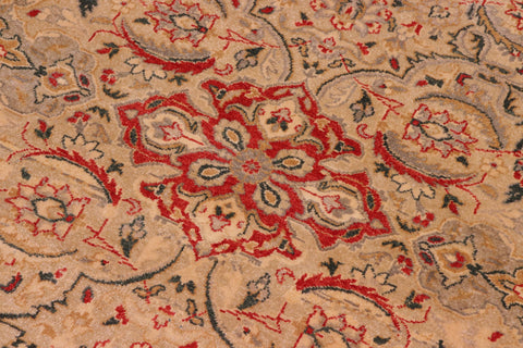 handmade Transitional Kashan Lt. Gray Lt. Gray Hand Knotted RECTANGLE 100% WOOL area rug 8' x 10'