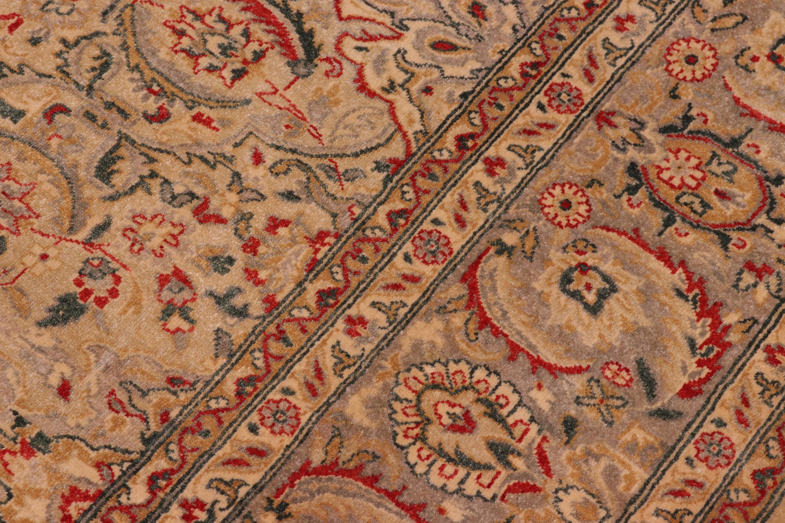 handmade Transitional Kashan Lt. Gray Lt. Gray Hand Knotted RECTANGLE 100% WOOL area rug 8' x 10'
