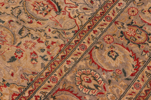 handmade Transitional Kashan Lt. Gray Lt. Gray Hand Knotted RECTANGLE 100% WOOL area rug 8' x 10'
