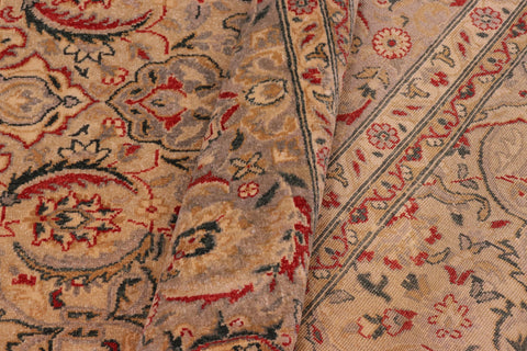 handmade Transitional Kashan Lt. Gray Lt. Gray Hand Knotted RECTANGLE 100% WOOL area rug 8' x 10'