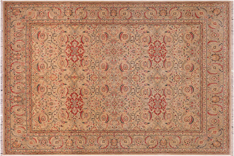 handmade Transitional Kashan Lt. Gray Lt. Gray Hand Knotted RECTANGLE 100% WOOL area rug 8' x 10'