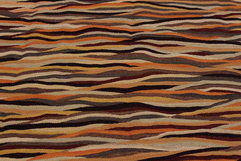 handmade Modern Kilim Beige Red Hand-Woven RECTANGLE 100% WOOL area rug 8x10