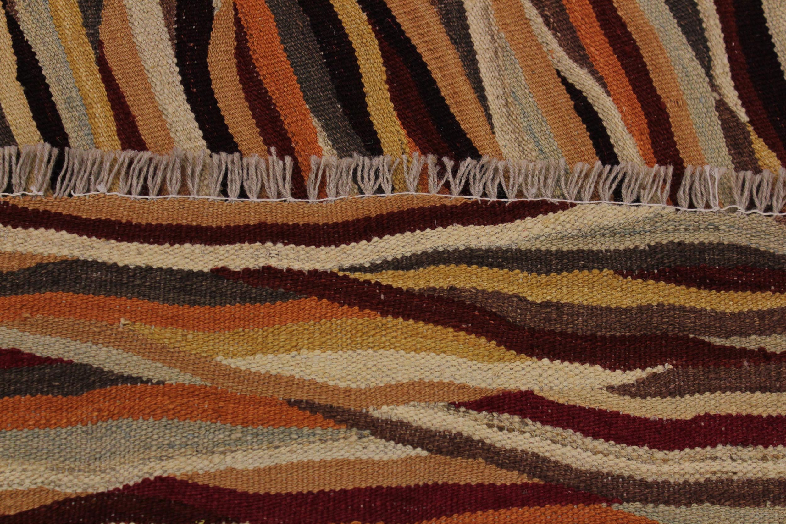 handmade Modern Kilim Beige Red Hand-Woven RECTANGLE 100% WOOL area rug 8x10