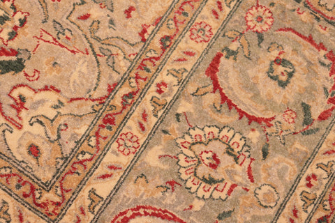 handmade Transitional Kashan Tan Gray Hand Knotted RECTANGLE 100% WOOL area rug 8' x 10'