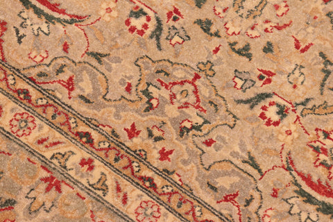handmade Transitional Kashan Tan Gray Hand Knotted RECTANGLE 100% WOOL area rug 8' x 10'