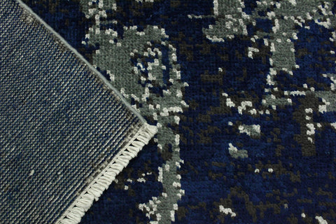 handmade Modern Abstract Blue Ivory Hand Knotted RECTANGLE WOOL&SILK area rug 4' x 6'