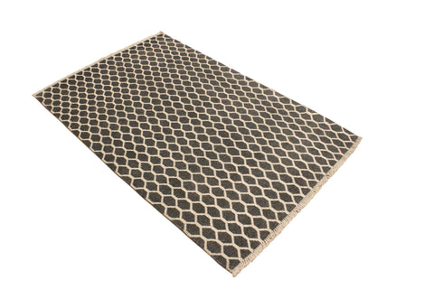 handmade Modern Ailsa Gray Ivory Hand Knotted RECTANGLE WOOL&VISCOU area rug 4' x 6'